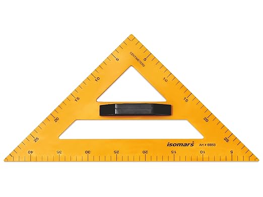 Isomars Teacher's Set Square | 45 Degrees | Extra Large Size for Blackboard/Whiteboard | With Detachable Handle