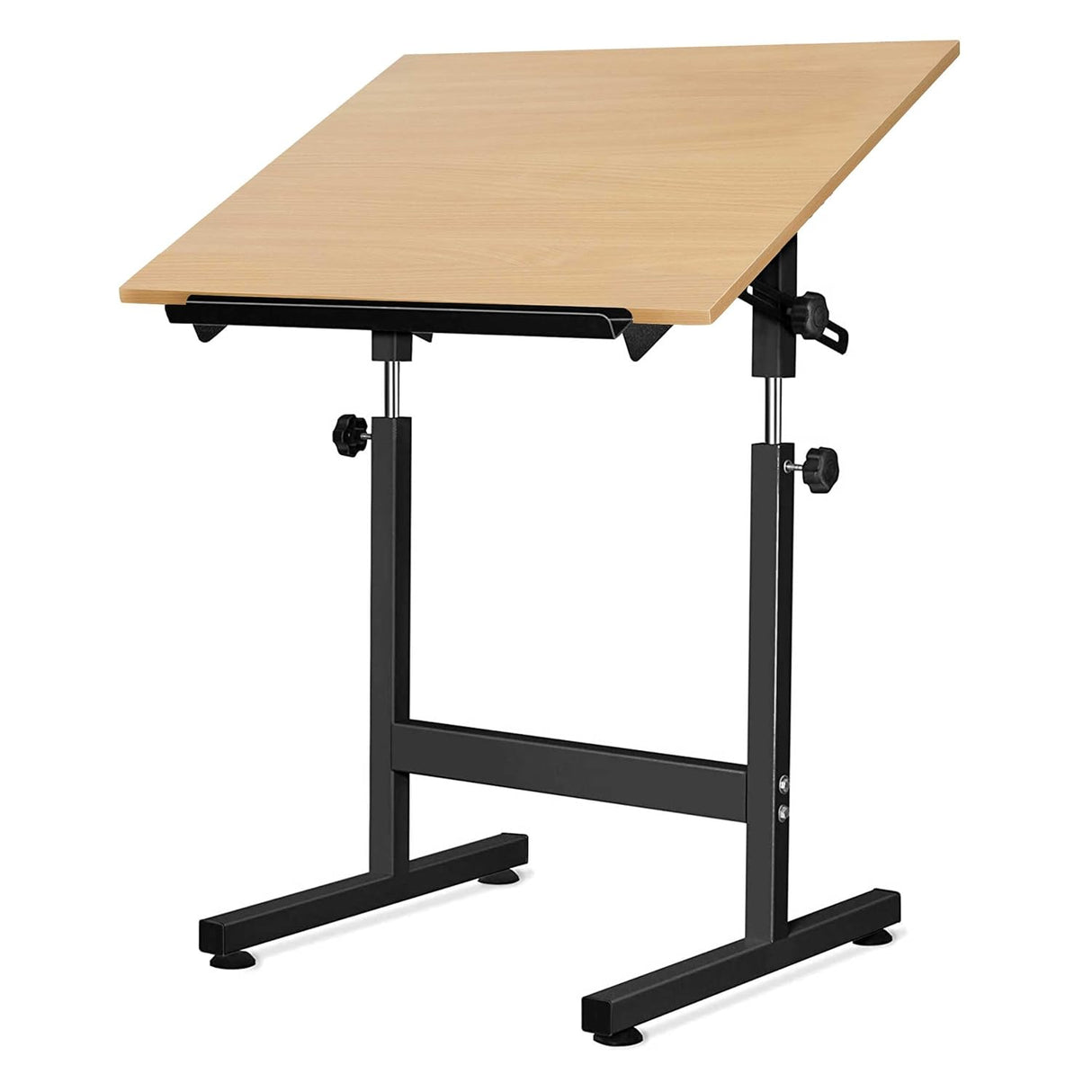Isomars Drawing Drafting Board Table - Scholar Adjustable Height & Angle with Beachwood Texture Laminated Plain Board 25.5"x35"