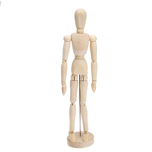 Isomars Human Manikin - Male 12 inch Wooden Human Mannequins for Art,Body Drawing Male