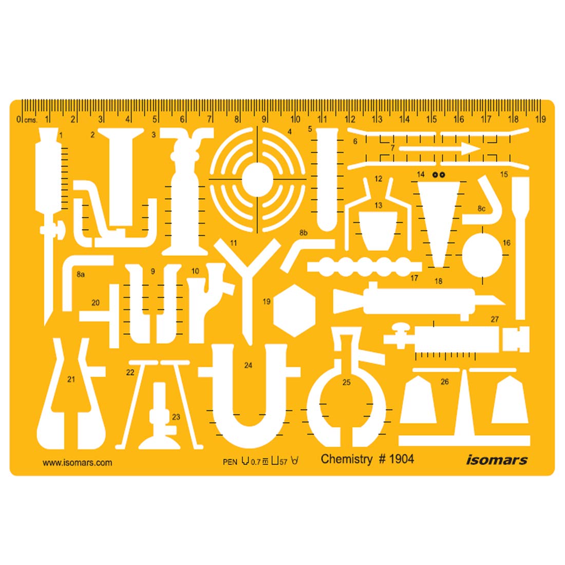 Isomars Chemistry Chemical Engineering Laboratory Lab Equipment Symbols Drawing Template Stencil