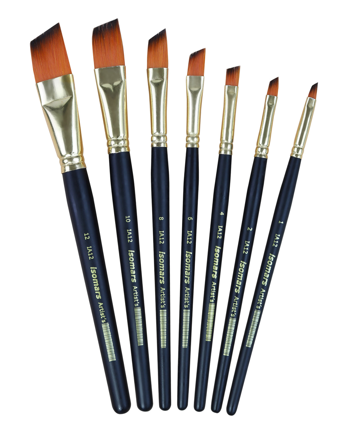 Isomars Angular Paint Brush Set Artist Brushes for Acrylic & Watercolor