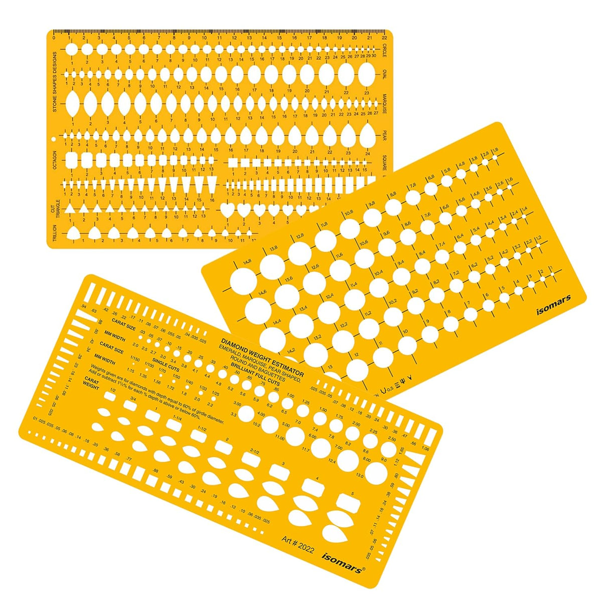 Isomars Jewellery Designing Drawing Drafting Template Set of 3