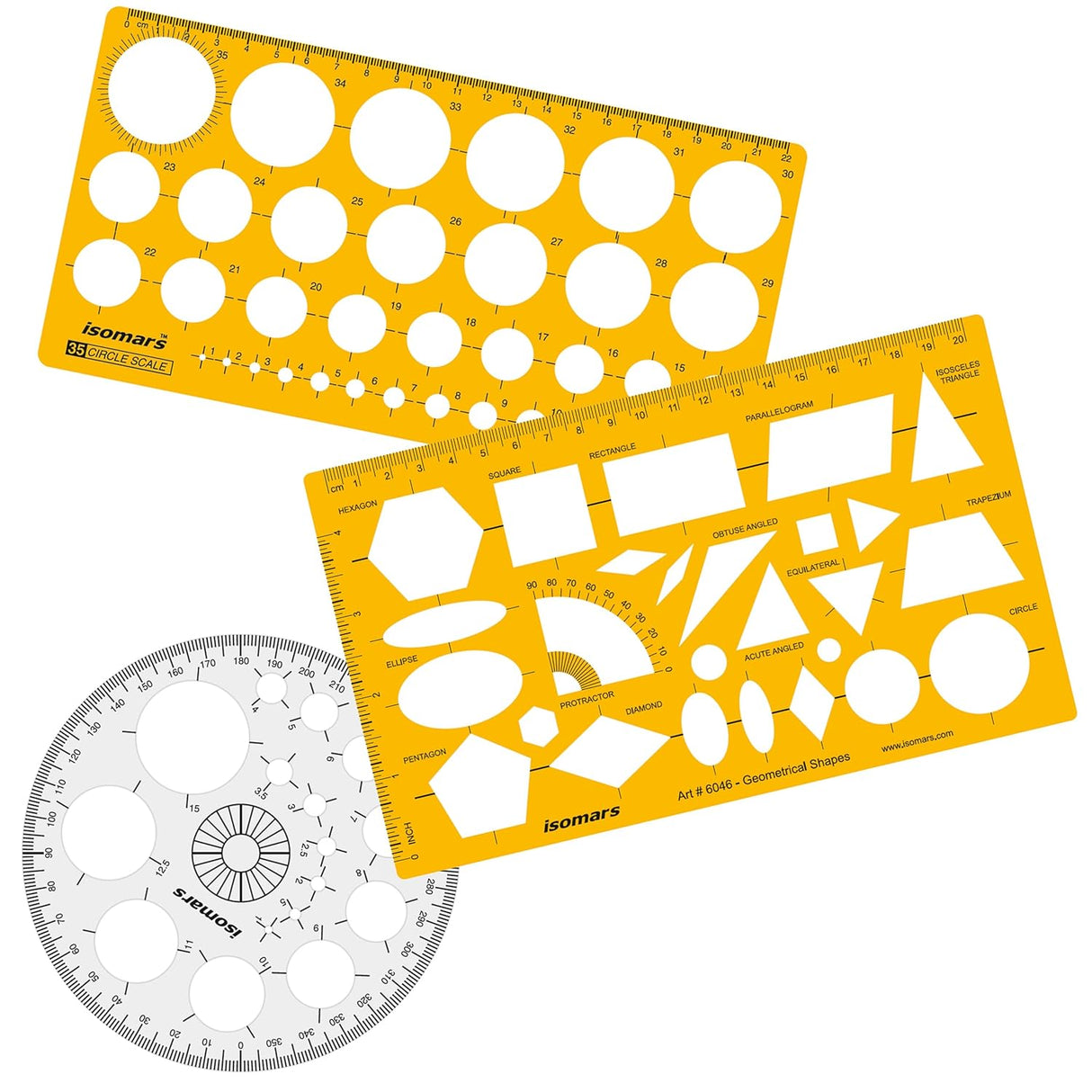 Isomars Pro Circle Big (25 Circle) with Professional Geometry and Circle Template (35 Circle) Ideal for Interior Design | Engineering | Architect | Drafting Students