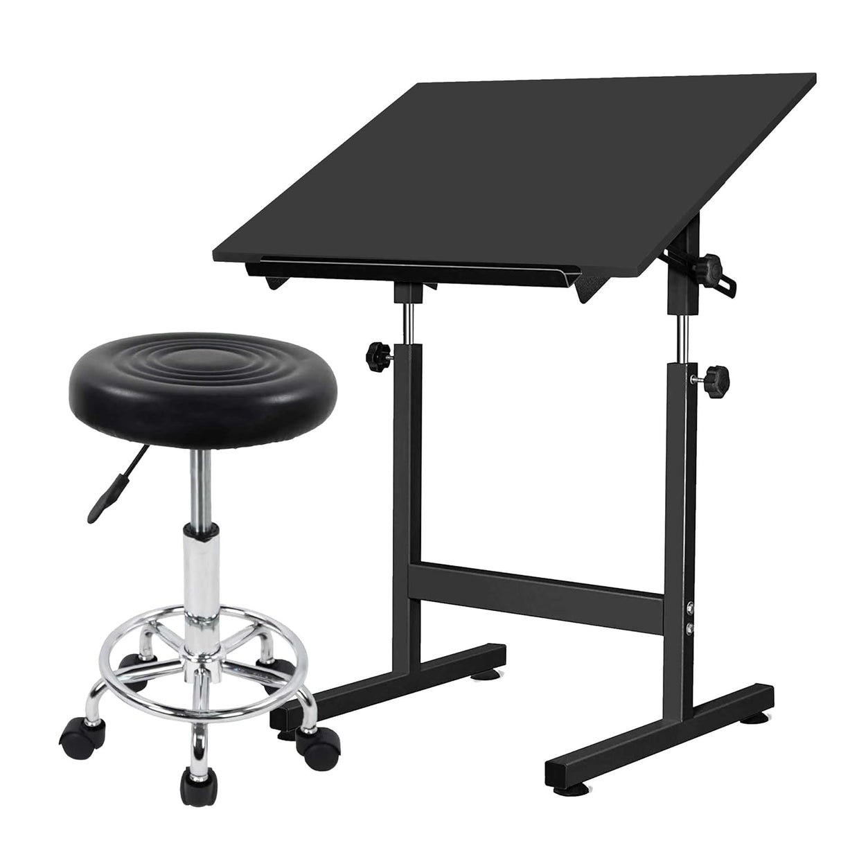 Isomars Drafting Table - Scholar with 25.5"x35" A1 Size Both Sides Laminated Board with Drafting Stool | Ergonomic & Fully Adjustable Set for Engineers, Architects, Designers & Draftsmen