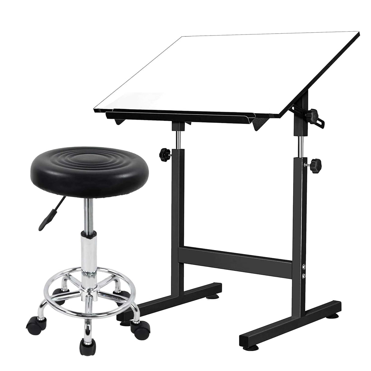 Isomars Drafting Table - Scholar with 25.5"x35" A1 Size Both Sides Laminated Board with Drafting Stool | Ergonomic & Fully Adjustable Set for Engineers, Architects, Designers & Draftsmen