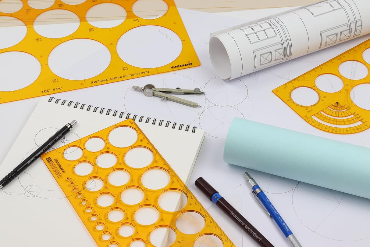 Isomars Ellipses - 20°,30°,40°,50° Shapes Figure Drawing Drafting Template