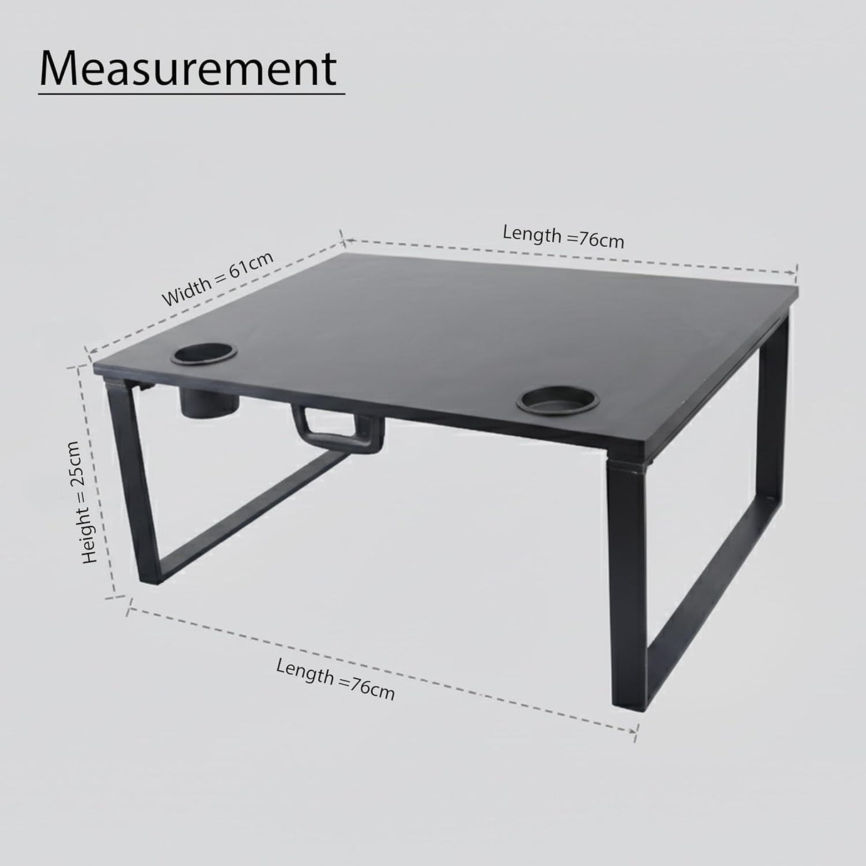 ISOMARS Extra Big Floor Desk Laptop Study Table for Work from Home, Online Classes, Card Games and Kid's Activities (Black - Extra Large)