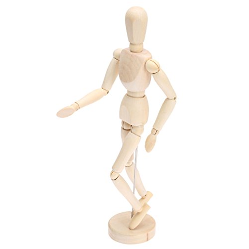 Isomars Human Manikin - Male 12 inch Wooden Human Mannequins for Art,Body Drawing Male