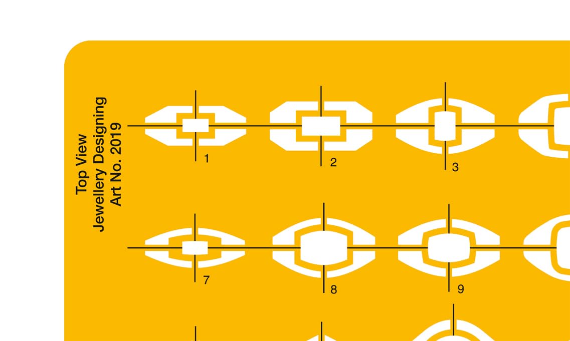Isomars Jewellry Design Drawing Drafting Template Stencil Top View - 212 x 128mm