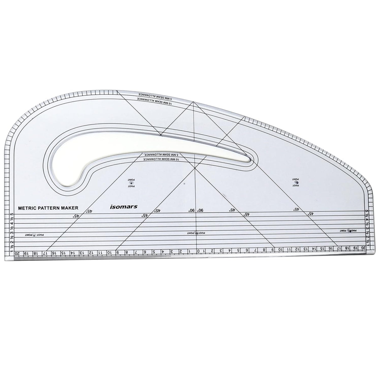 Isomars Pattern Master Combo (Clear) | Quilting/Tailoring Rulers for Fashion Designing