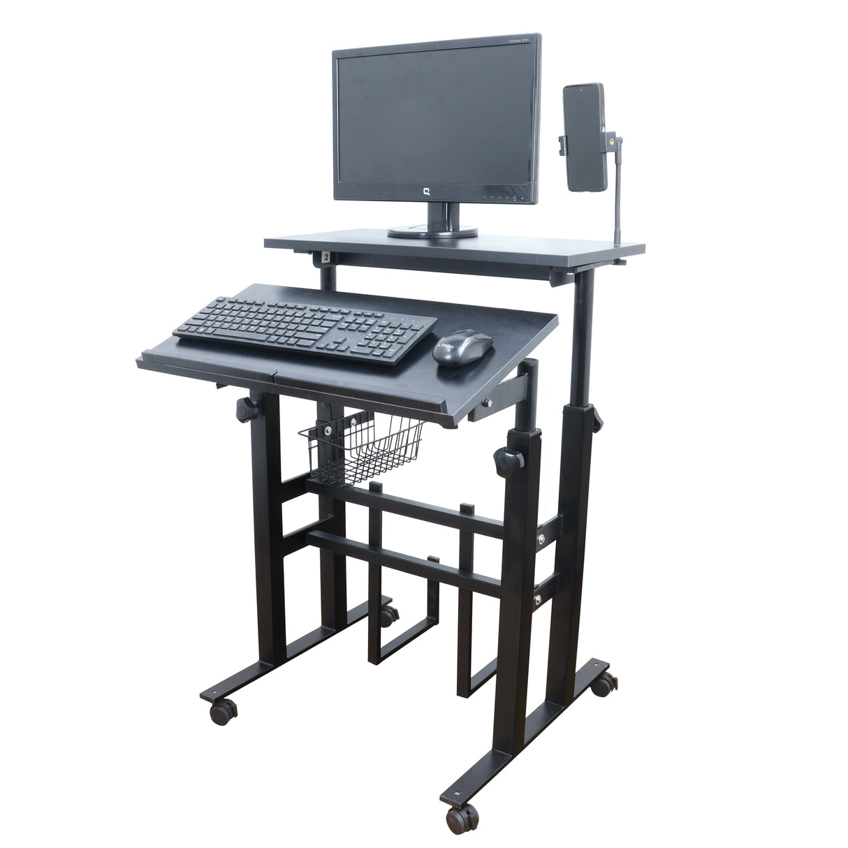 Isomars 24"/61cm Wide Made In India Desktop & Laptop Multipurpose Adjustable Table & Computer Workstation - Useful for Using Gadgets Like Desktop, Laptop etc (Black)