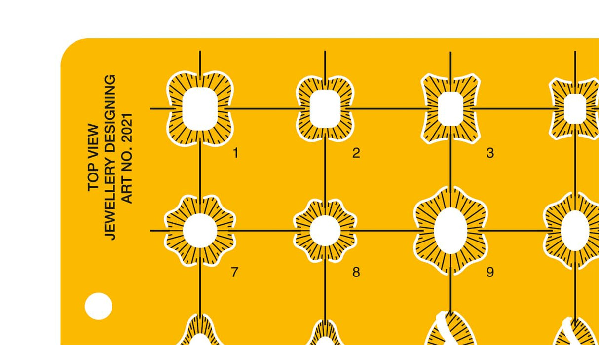 Isomars Jewellery Design Drawing Drafting Template Stencil Top View - 210 x 130mm