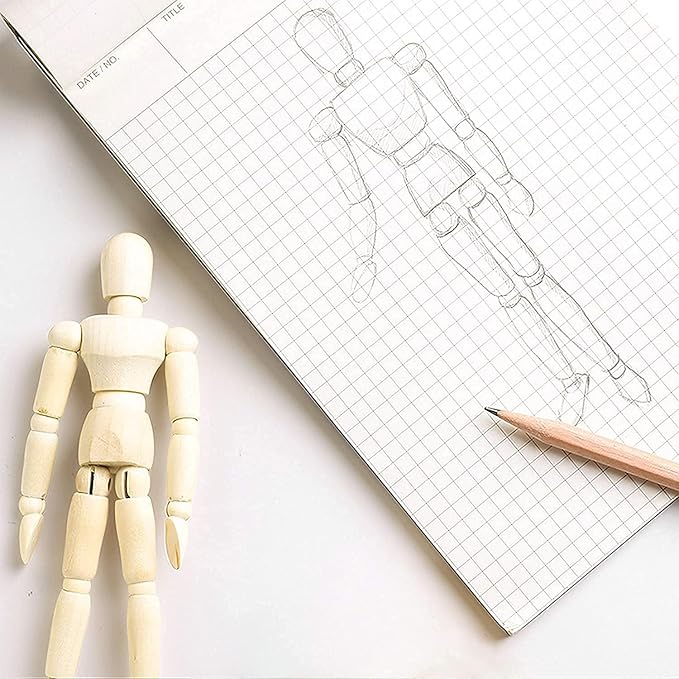 Isomars Human Manikin - Male 12 inch Wooden Human Mannequins for Art,Body Drawing Male