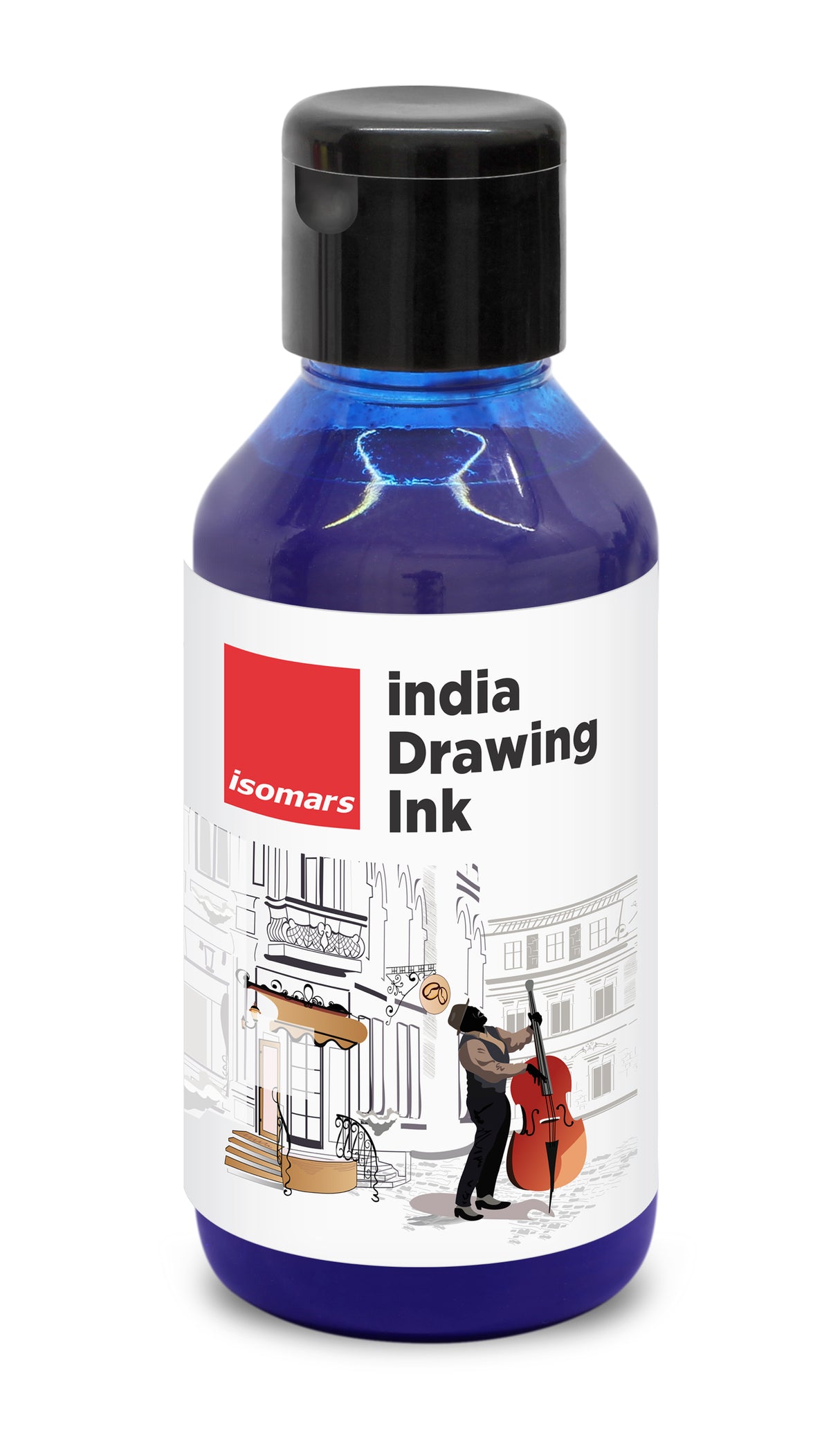 Isomars India Waterproof Drawing Ink - Blue - 100ML Bottled Ink, for Paper Board, Canvas,Fabric and Wood Ideal for Designers, Airbrush Artists, Illustrators, Fine Artists and Craft and Hobbyists.