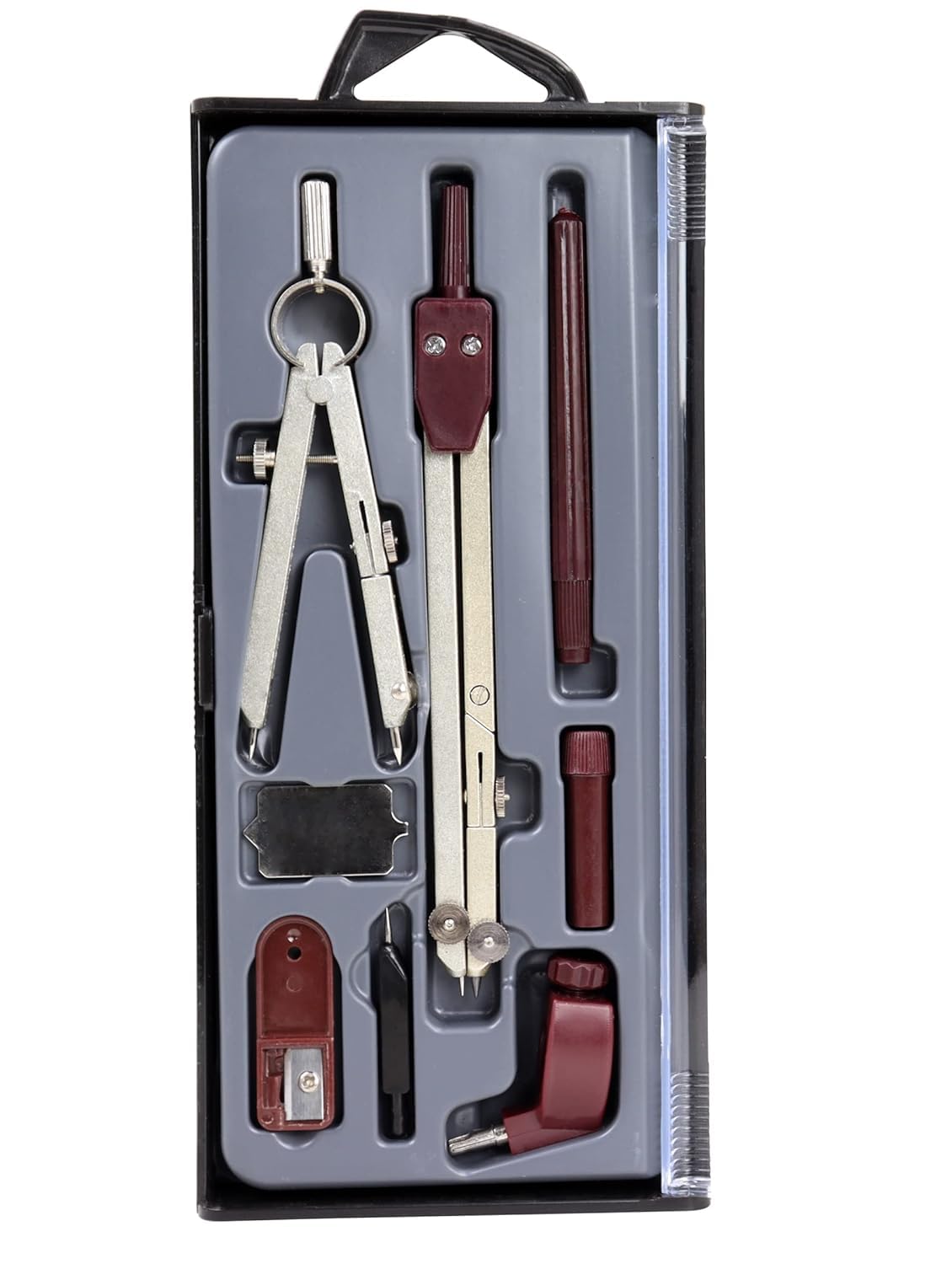 Isomars Student Drafting Kit – 5-Piece Engineering Drawing Set with Compass, Scale, Set Squares, Protractor & Protective Carry Pouch – Ideal for Architecture & Engineering Students - Model F