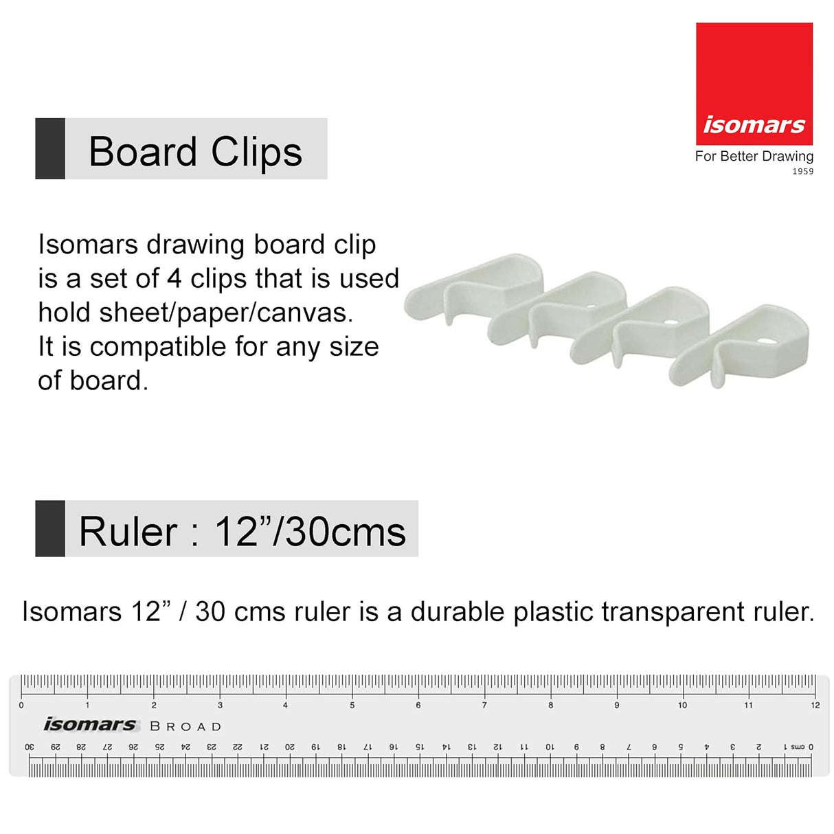 Isomars Technical Drawing and Drafting Kit - Includes Drawing Board Drafting Board - A2 - Size 18.5"x25" Engg. Template, Pencil, Compass Set, Mini Drafter, Set Square Pro-Circle and Rolling Ruler