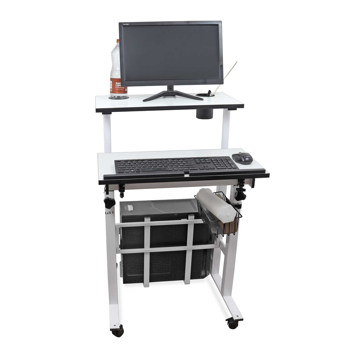 Isomars 24"/61cm Wide Made In India Desktop & Laptop Multipurpose Adjustable Table & Computer Workstation - Useful for Using Gadgets Like Desktop, Laptop, Tab/iPad etc (White)