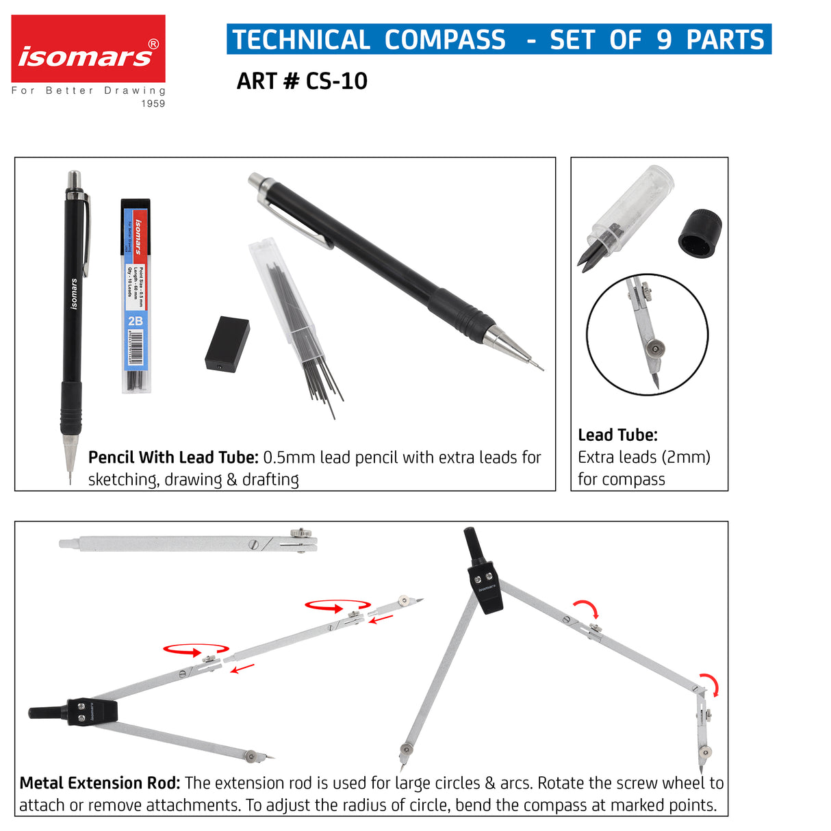 Isomars Technical Compass Set of 9