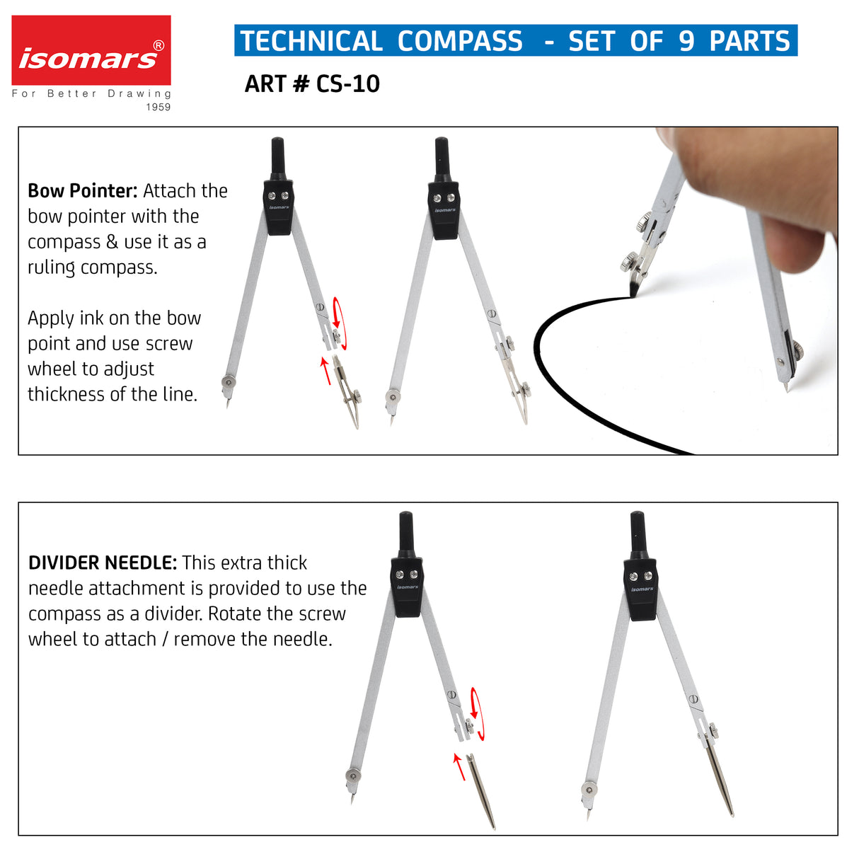 Isomars Technical Compass Set of 9