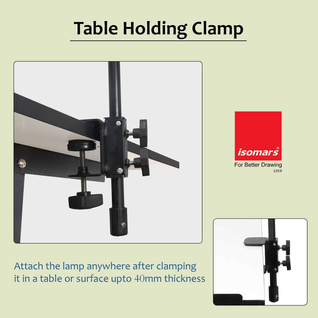 Isomars Overhead Mobile Stand for Photography & Videography, Table Holding clamp, 360°Adjustable Arm with Height Adjustment, Stand Height Adjustment top to Bottom, Overhead Photos of Products