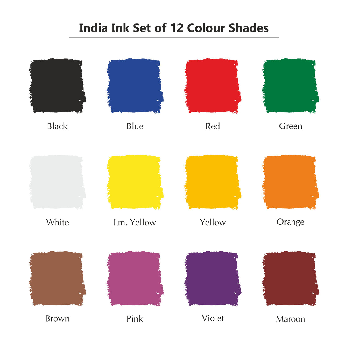 Waterproof Drawing Ink Set of 12 (35ml Each) with Dropper | Professional Artist Ink for Calligraphy, Illustration, Airbrush & Technical Drawing