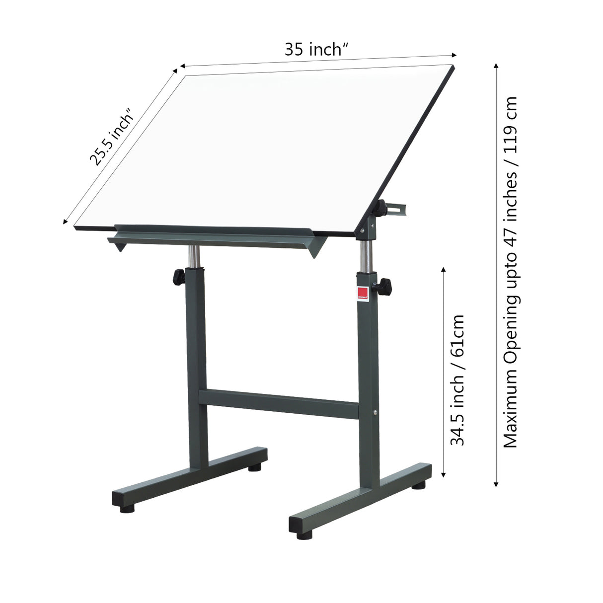 Isomars Scholar Drawing Table Stand With A1 Double-Sided Laminated Drawing Board | Height Adjustable 34.5–47 Inches | 0–180° Tilting Drafting Table for Artists, Architects & Designers(Green)
