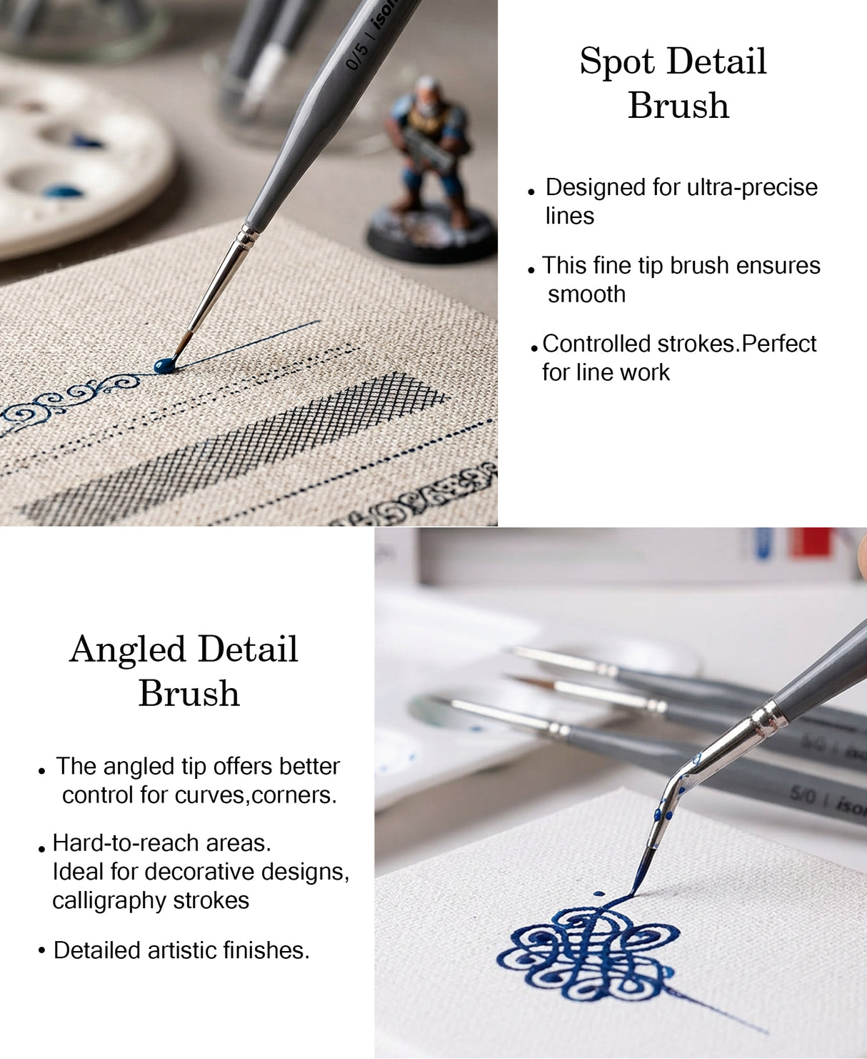 Professional Fine Tip Paint Brushes For Acrylic Watercolor And Model Painting