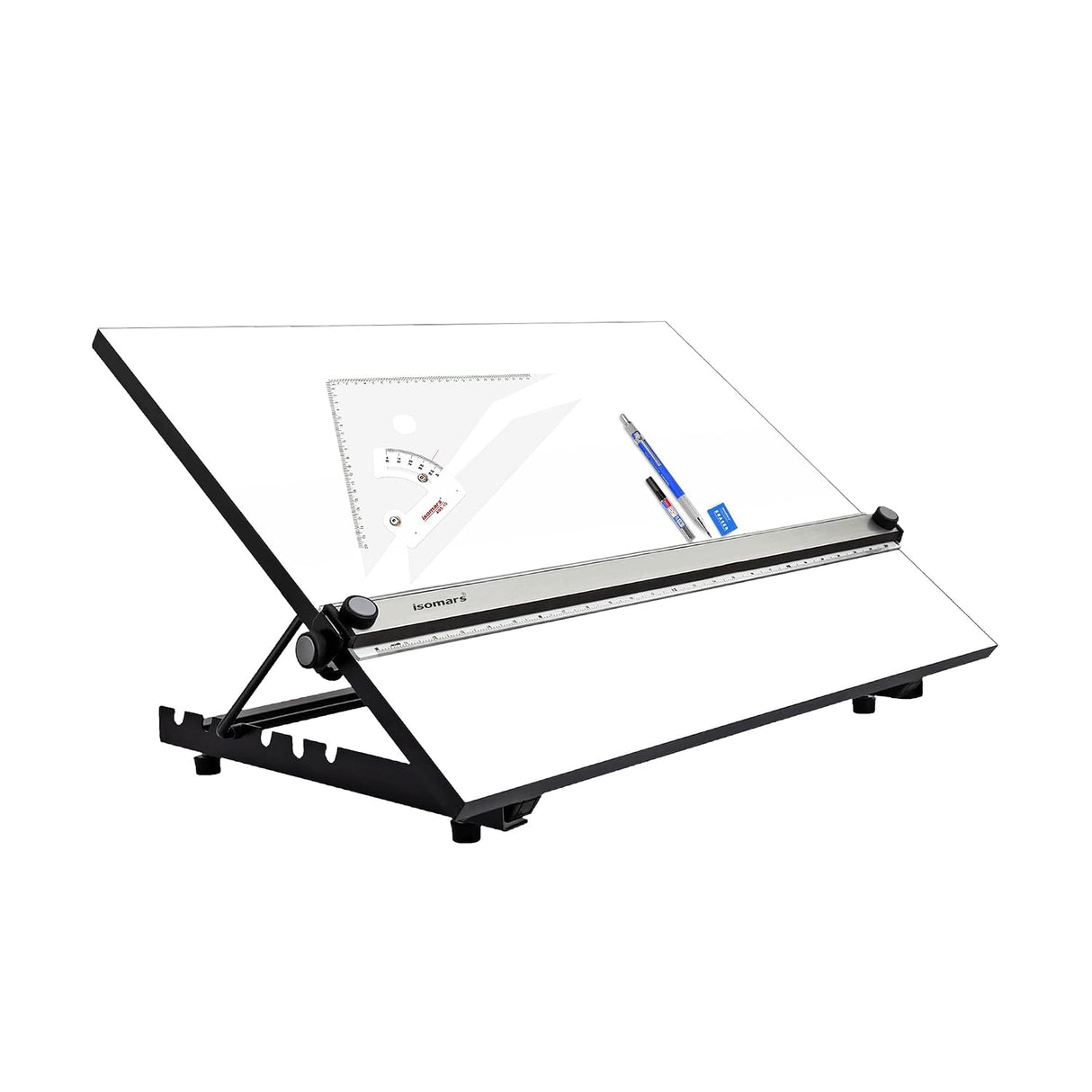 Isomars Adjustable Angle Drawing Drafting Board Combo With 2MM Pencil & Adjustable Set Square - A2 Size - 18.5" x 25" | Ideal for Architects, Engineers, Designers & Artists Students and Professionals