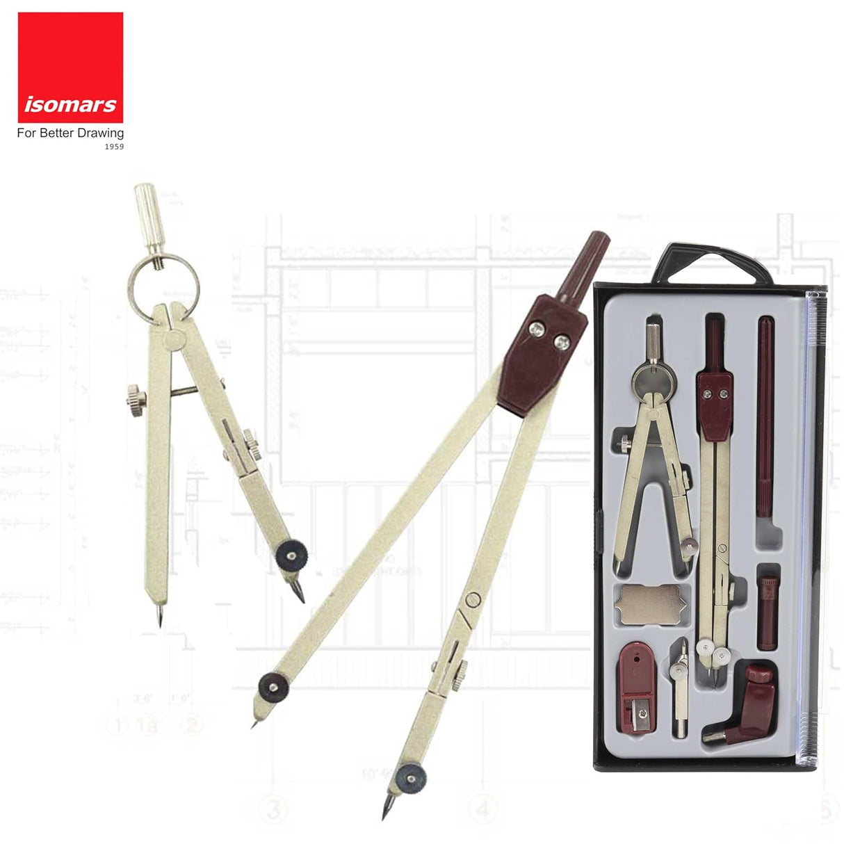Isomars Geometry Drafting Tool Set for Engineering Graphics and Architectural Drawing