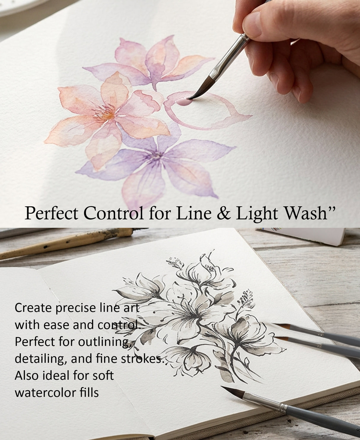 Isomars Professional Petal Brushes For Watercolor Acrylic And Creative Artwork