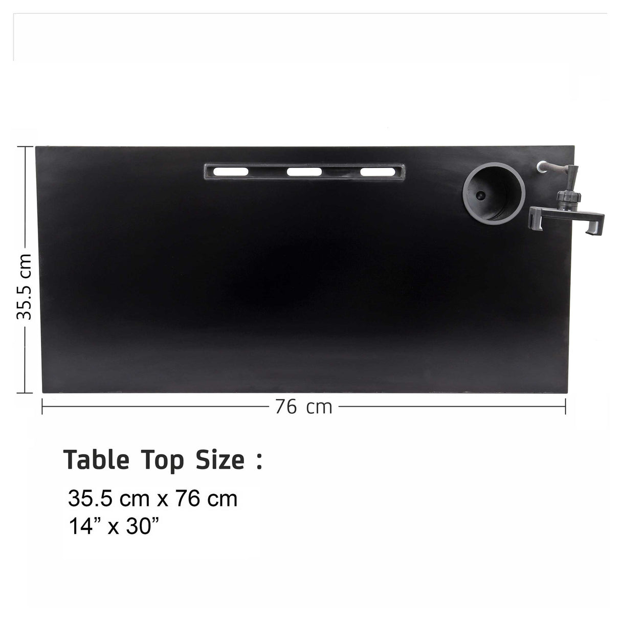 Isomars Bed Desk/Floor Desk with Mobile Holder 76cm x 35.5cm (30" x 14") Laptop Study Table for Work from Home, Online Classes, Card Games and Kid's Activities (Black)