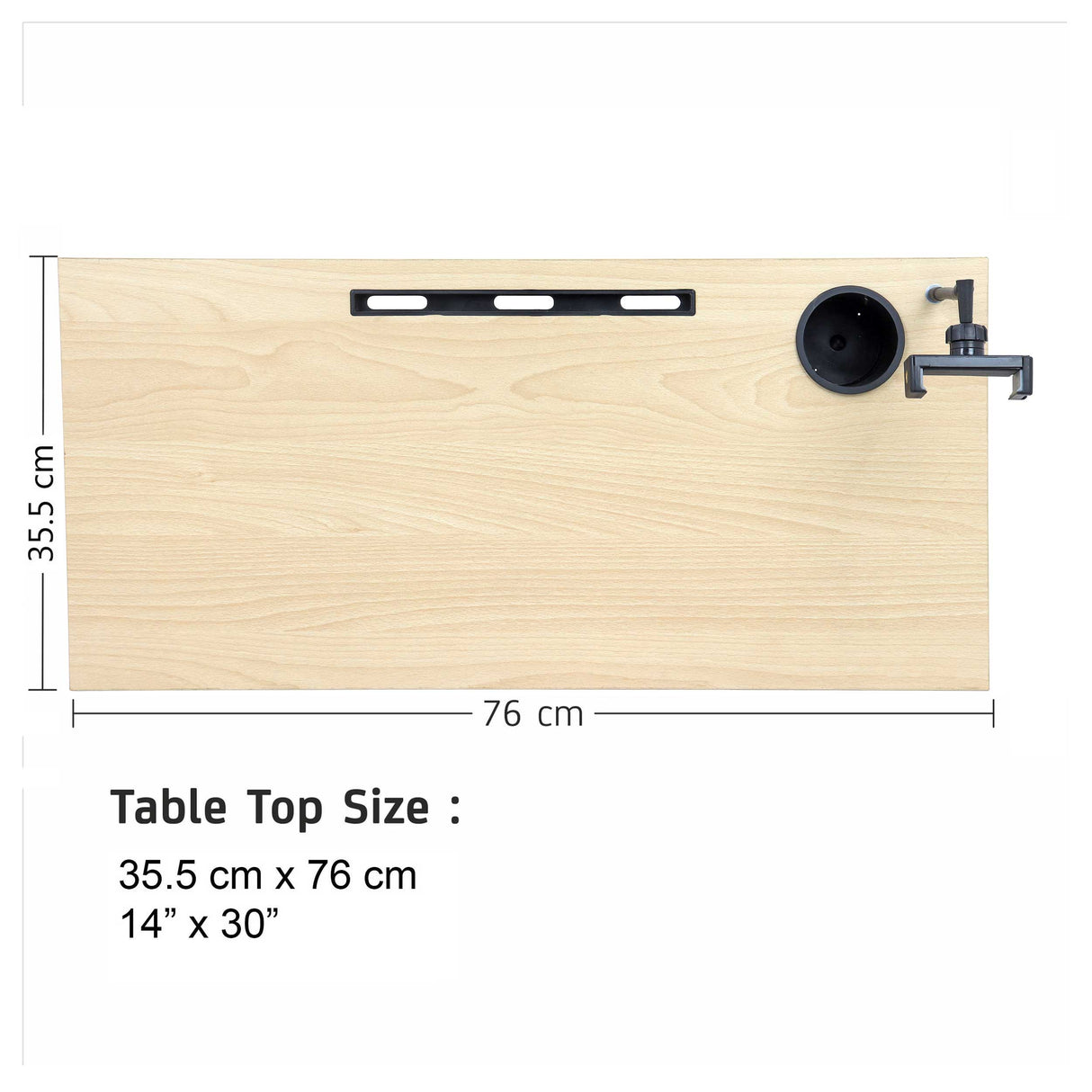 Isomars Bed Desk/Floor Desk with Mobile Holder 76cm x 35.5cm (30" x 14") Laptop Study Table for Work from Home, Online Classes, Card Games and Kid's Activities (Wooden)