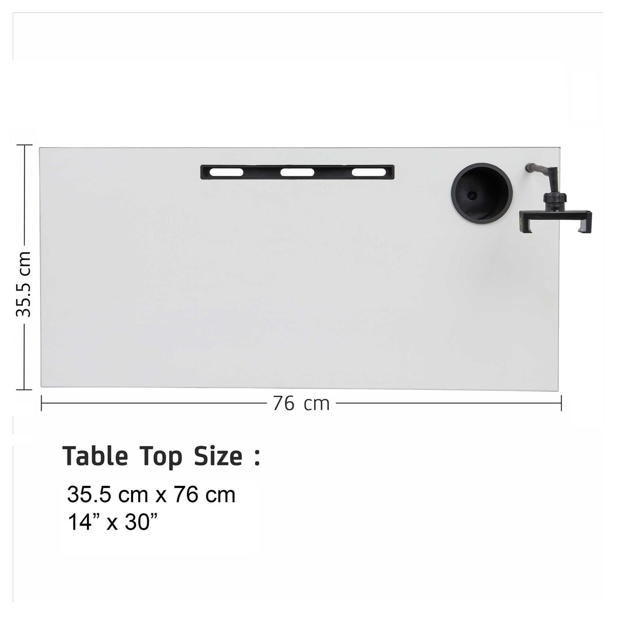 Isomars Bed Desk/Floor Desk with Mobile Holder 76cm x 35.5cm (30" x 14") Laptop Study Table for Work from Home, Online Classes, Card Games and Kid's Activities (White)