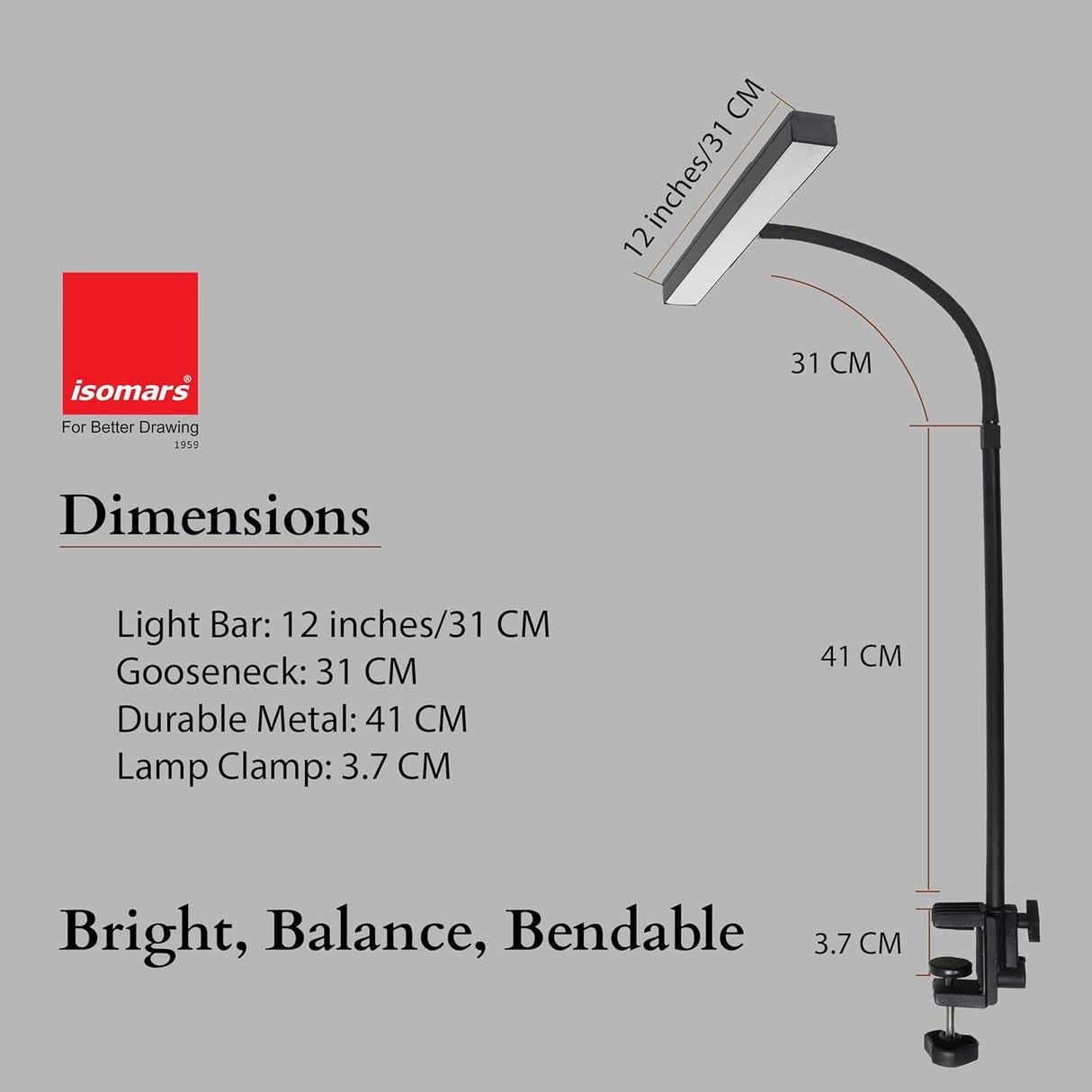 USB Powered Compact Clamp LED Desk Lamp for Focused Study and Workstation Use