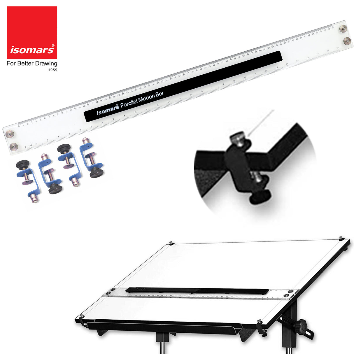 Isomars Parallel Bar & Metal Clamps Combo Set