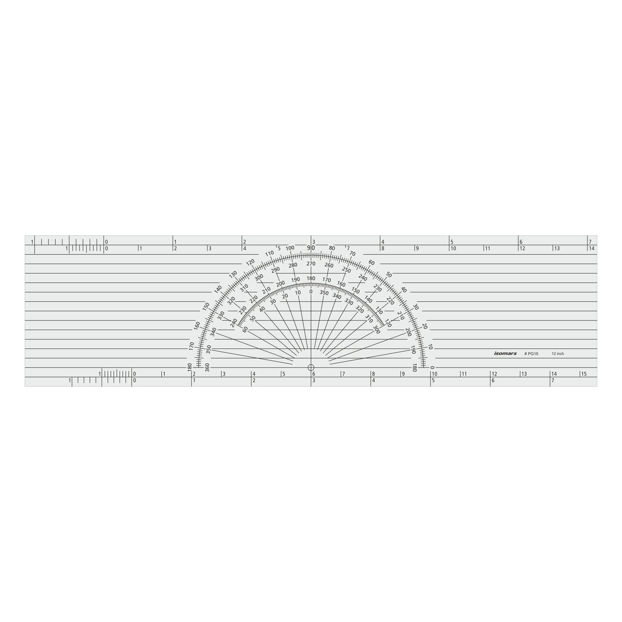 Isomars Protractor Ruler - 15 x 4 inch