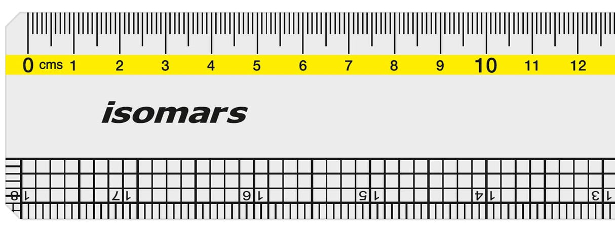 Isomars Clear Acrylic Ruler with Grid Lines 18 Inch | Transparent Precision Measuring Scale for Artists, Architects, Engineers, Designers & Students
