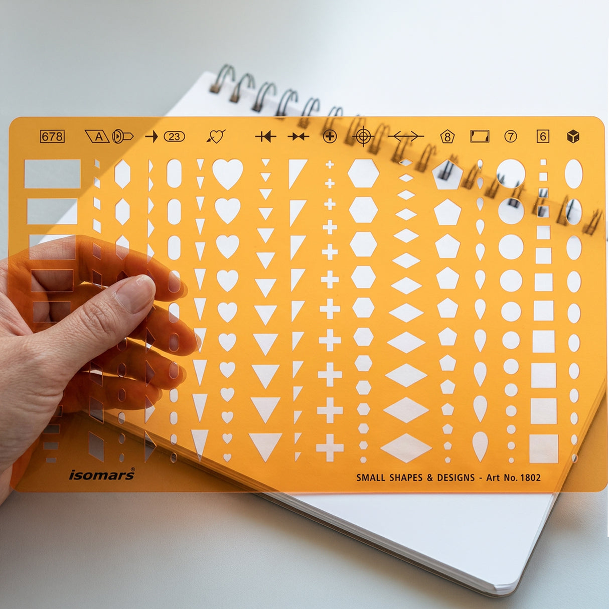 Isomars Small Shapes & Designs Drawing Template | Geometric Shapes Drafting Stencil for Art, Craft, Technical Drawing, Architecture, Fashion Design, Engineering & School Projects