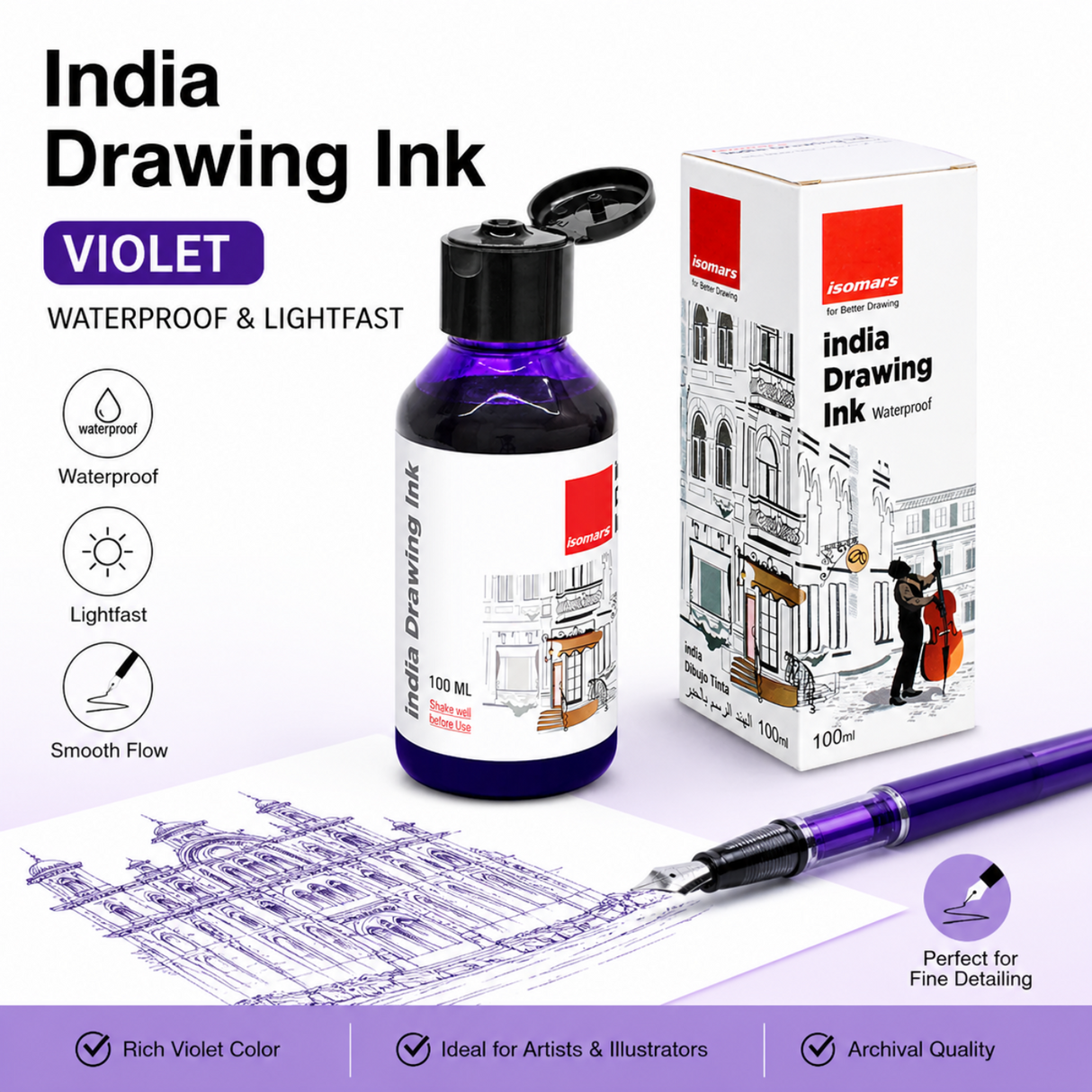 calligraphy ink violet india