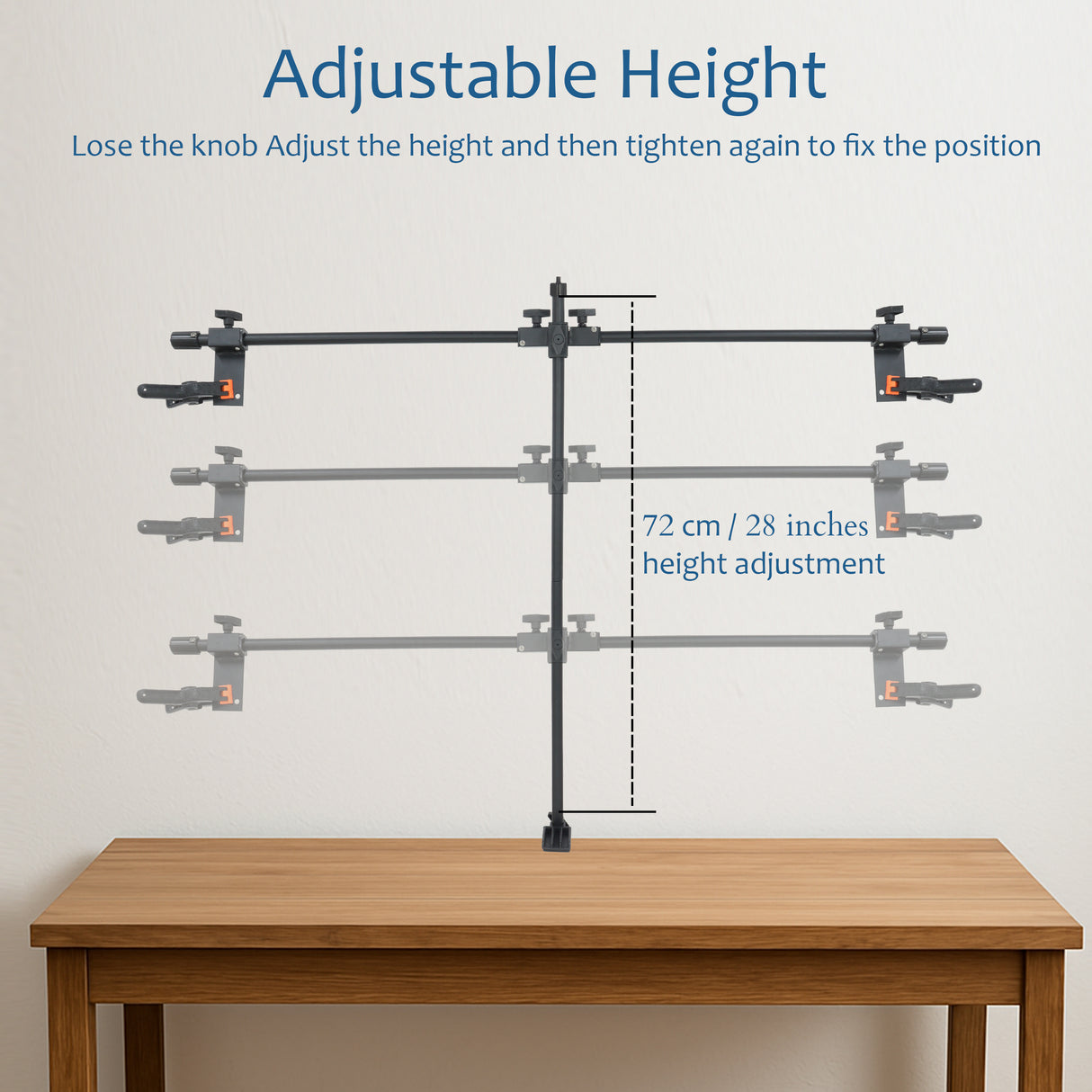 ISOMARS Backdrop Stand, Background Sheet Holder Stand, T-Shape Backdrop Stand, 33 inches Height & 41 inches Length, Table Holding C clamp, Adjustable Height and Backdrop, Phtography Stand