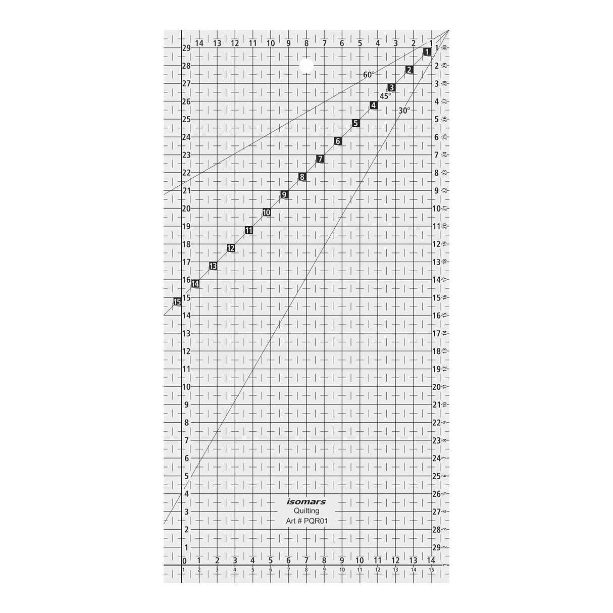 Isomars 6" x 12" Patchwork Quilting Ruler for Sewing & Cutting - Isomars