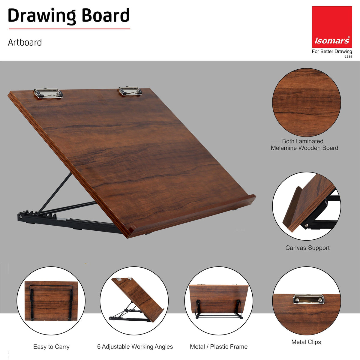 Isomars A1 Drawing Board Artboard | 25.5"x35" / 64x88 cm - Full Imperial - Isomars