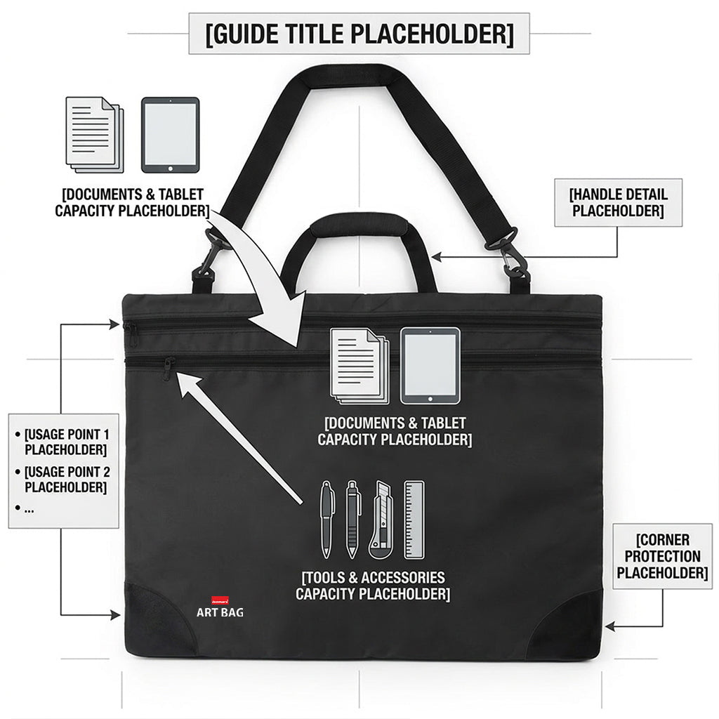 Isomars A3 Art Portfolio Bag with Tool Pouch | Size: 40 x 50 cm / 15.7 x 19.6 inch - Isomars