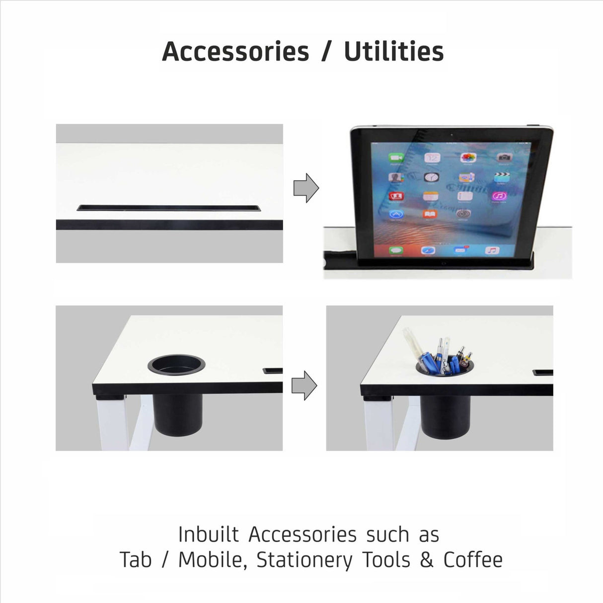 Isomars Bed Desk/Floor Desk with Mobile Holder 76cm x 35.5cm (30" x 14") Laptop Study Table for Work from Home, Online Classes, Card Games and Kid's Activities (White) - Isomars