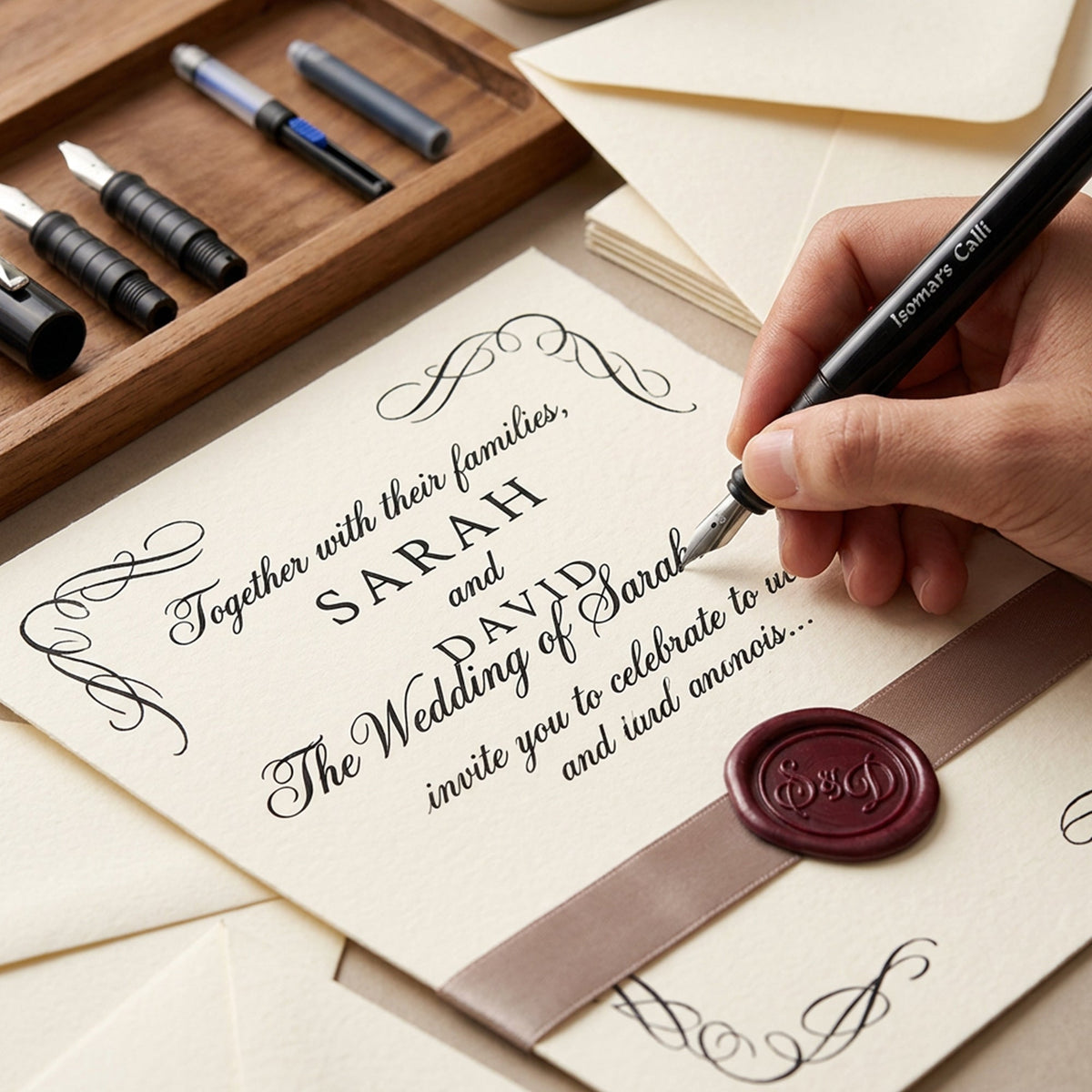 Isomars Calligraphy Pen Set For Lettering & Writing - Interchangeable Nibs - Isomars