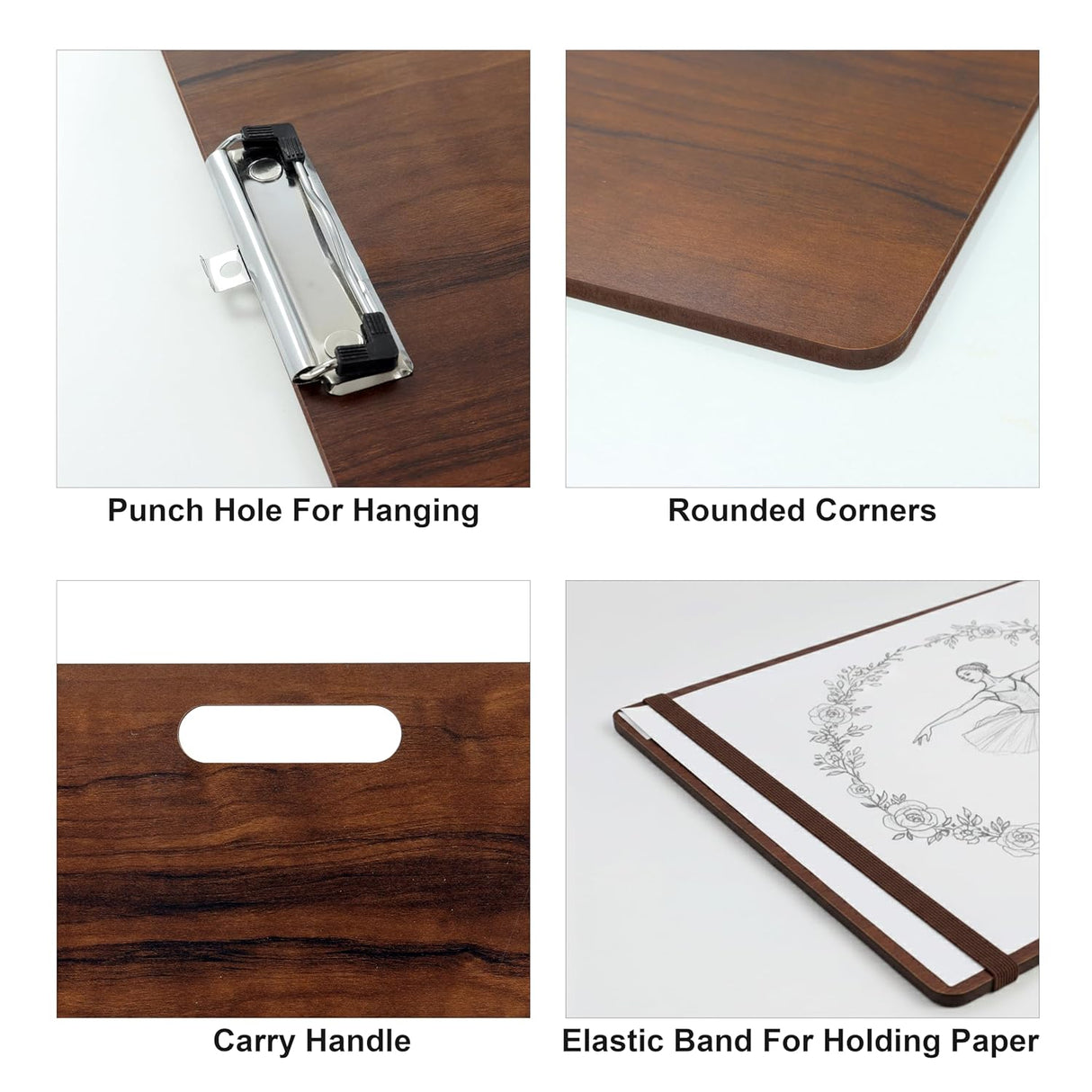 Isomars Drawing Sketch Board - 12" x 16" Portable for Artists, Students & Designers – Ideal for Drawing, Sketching, Drafting & Painting - Dark Brown (Dark Brown) - Isomars