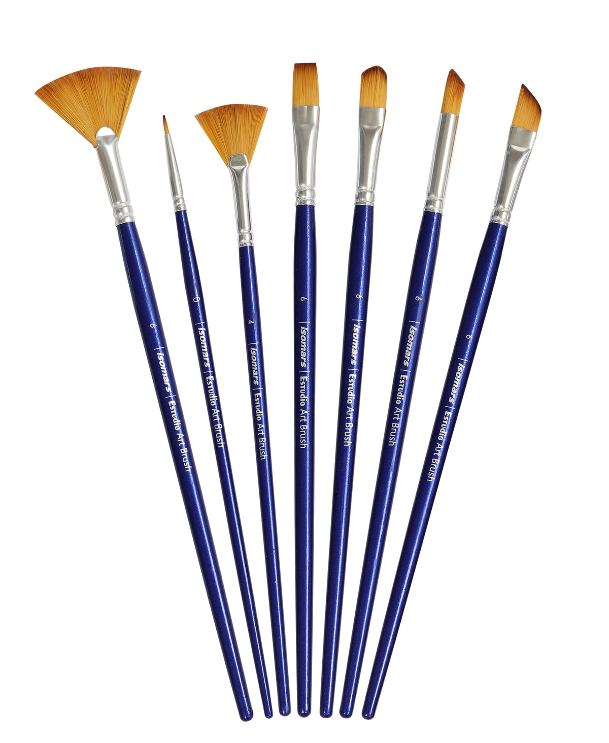 Isomars Estudio Artist Paint Brush Set of 7 | Long Handle Brushes - Isomars