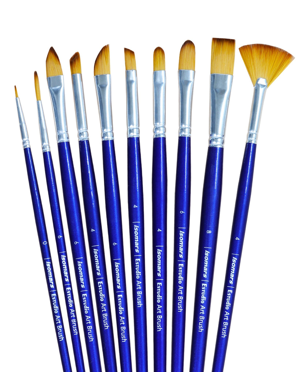Isomars Estudio Professional Paint Brush Set of 10 for Acrylic & Oil - Isomars