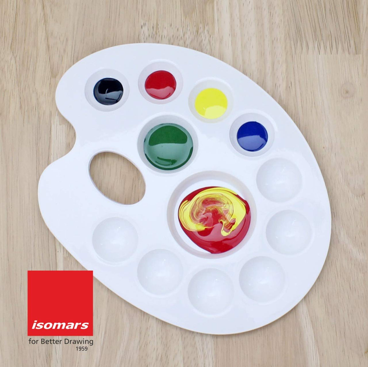 Isomars Flat Paint Brush Set of 7 with Colour Palette - Isomars