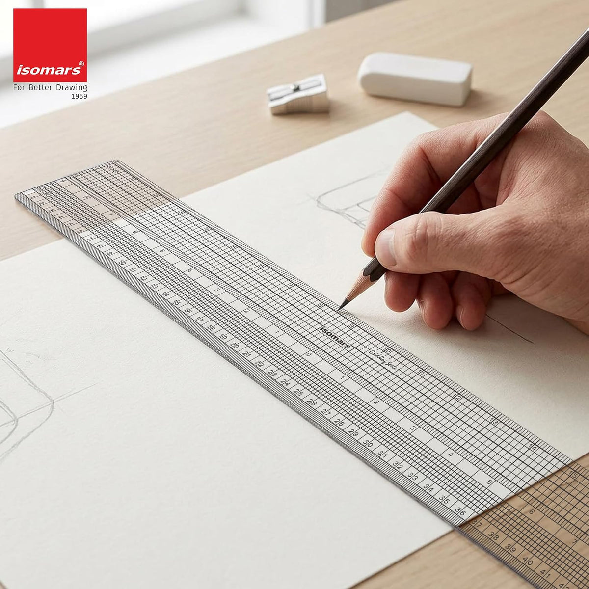 Isomars Gridding Ruler Scale 18 Inch | Tailoring & Pattern Making - Isomars